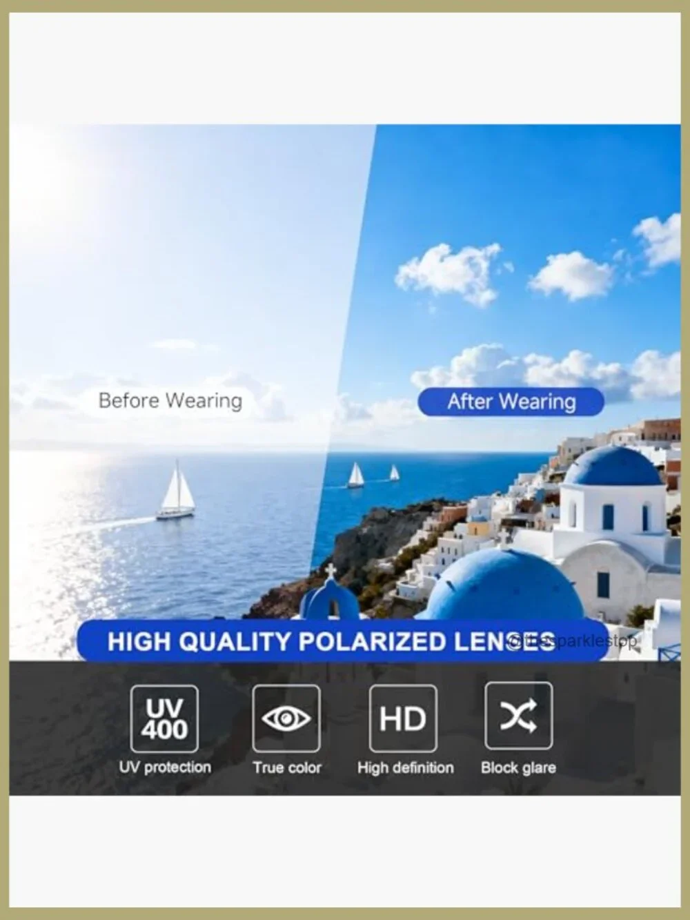 Polarized Aviator Sunglasses with Metal Frame for Driving Fishing